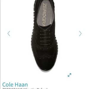 Cole Haan Black zerogrand  wingtip Oxford  7.5.